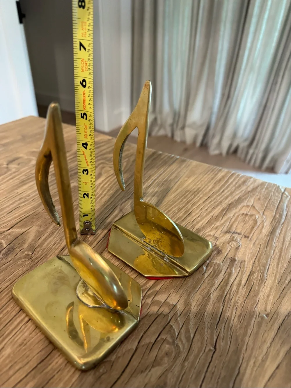 Vintage Brass Music Note Bookends Pair